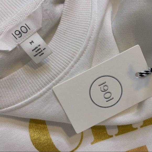 NWT 1901 White Pop, Clink, Fizz Graphic Long Sleeve Sweatshirt Medium - Picture 9 of 11